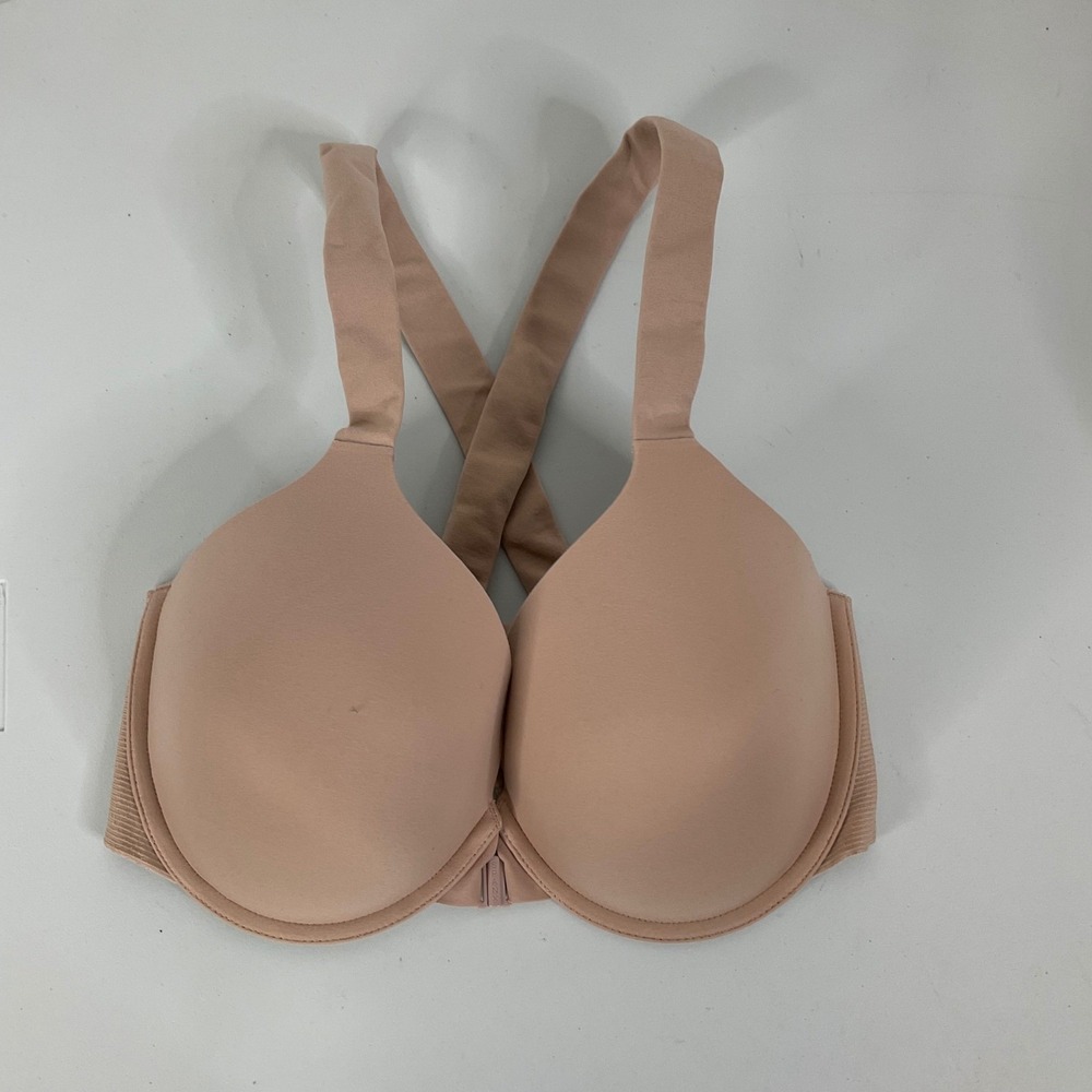 Spanx Beige Underwire Front Clasp Bra Size 34DD
